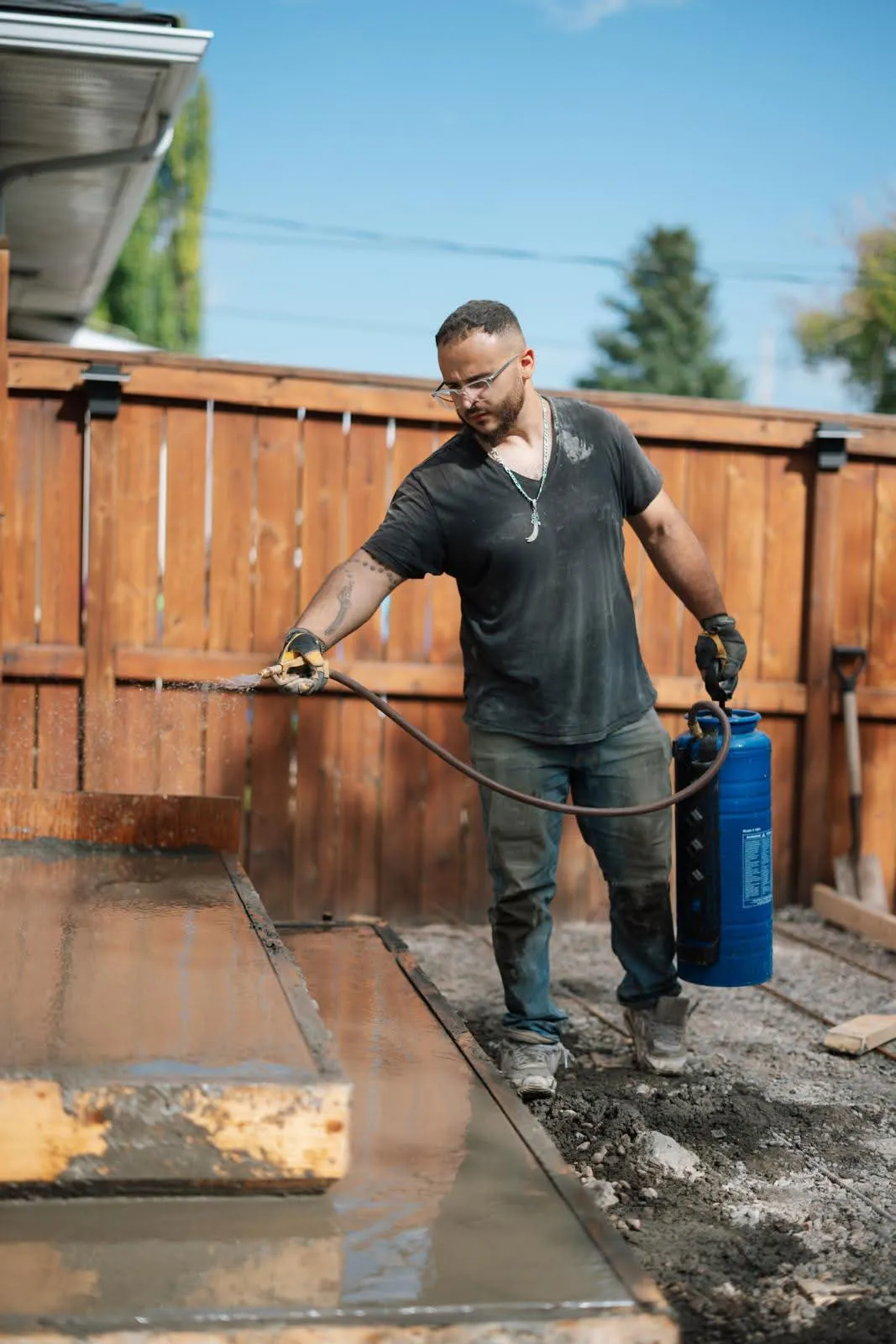 Urban Stone Construction professional concrete crew on a Calgary job site
